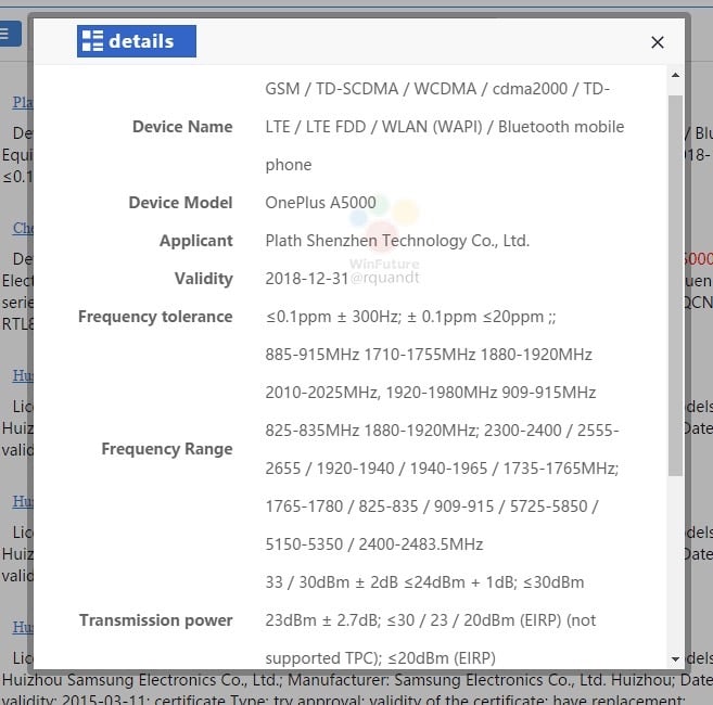 OnePlus 5 specs