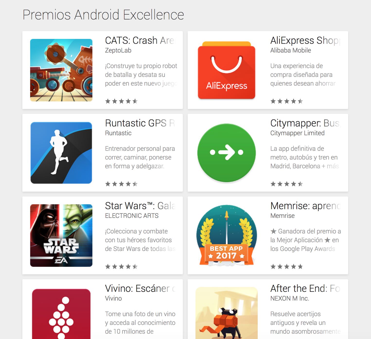 Premios Android Excelence
