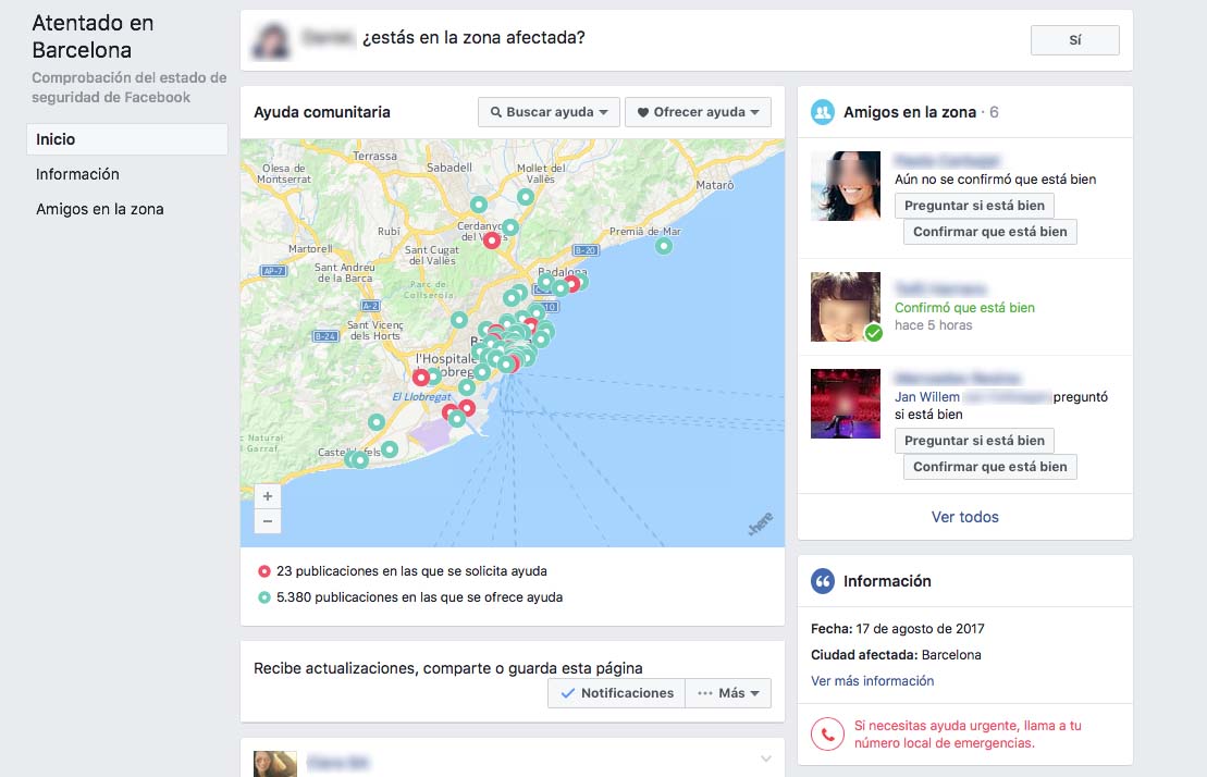 Safety Check Facebook Barcelona