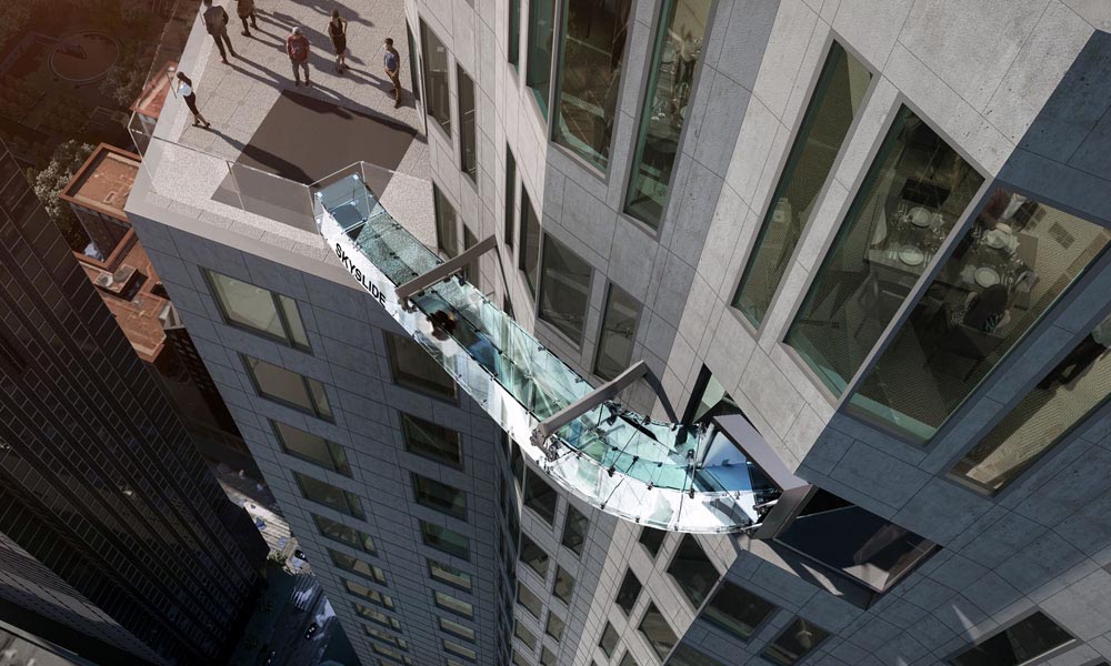 SkySlide, un tobogán de cristal a 300 metros del suelo
