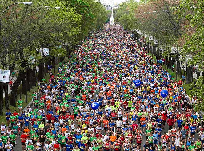 Runners participate in the Madrid marathon