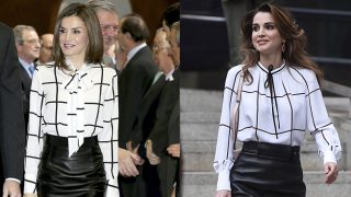 La reina Letizia y Rania de Jordania con sendos looks en blanco y negro / Gtresonline