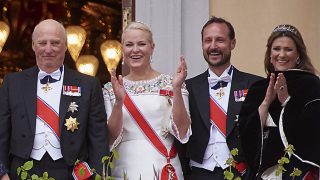 El balcón real el día de la cena de gala del cumpleaños del rey Harald y la reina Sonia /Gtres