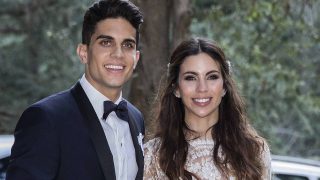 Marc Bartra y Melissa Jiménez el día de su boda /Gtres