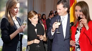 PINCHA EN LA IMAGEN PARA ACCEDER A LA GALERÍA / Montaje de Doña Letizia con copas en la mano / Gtres