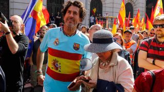 Álvaro de Marichalar el pasado 8 de octubre durante una manifestación en Barcelona / Gtres