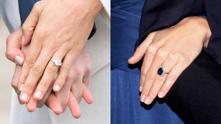 El anillo de compromiso de Meghan Markle y de Kate Middleton. / Gtres