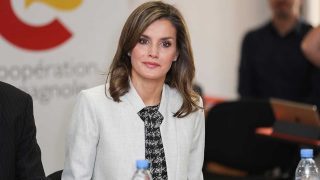 GALERÍA: La reina Letizia recicla un traje de Hugo Boss durante su viaje de cooperación en Senegal. / Gtres