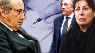 Francis Franco, Jaime y Carmen Martínez-Bordiú en un fotomontaje de LOOK
