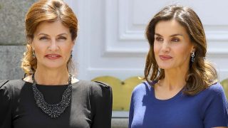 Doña Letizia, una lady de azul en su encuentro con Maryna Poroshenko/ Gtres