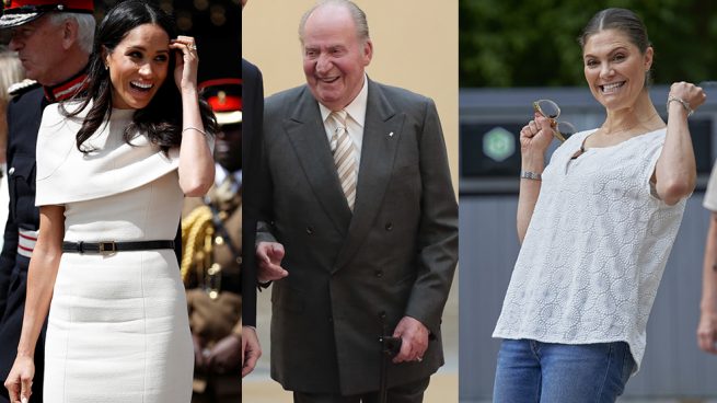 Meghan Markle, el rey Juan Carlos y Victoria de Suecia en un montaje / Gtres