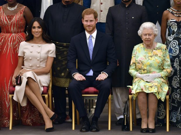 Meghan Markle con el príncipe Harry y la Reina / Gtres