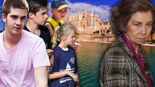 La reina Sofía y los hijos de la infanta Cristina e Iñaki Urdangarin en un fotomontaje de LOOK