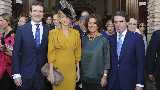 EN IMÁGENES | Pablo Casado y José María Aznar, encuentro en la boda del hijo de Ángel Acebes