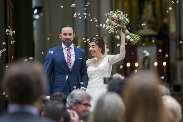 Santiago Abascal y Lidia Bedman el día de su boda 