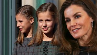 Letizia y sus hijas en un fotomontaje de LOOK