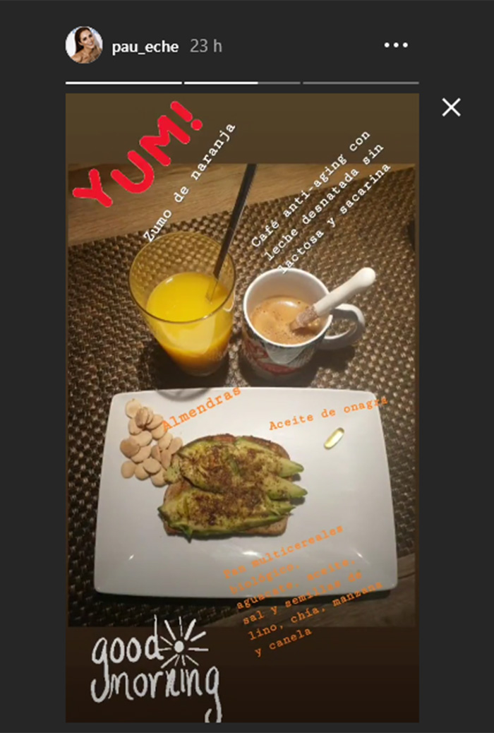 Paula Echevarría desayuno saludable