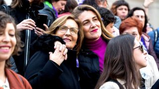 Carlota Corredera, durante la manifestación de este 8 de marzo de 2019 / Gtres