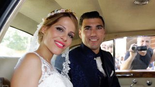 Noelia López junto a José Antonio Reyes en el día de su boda / GTRES