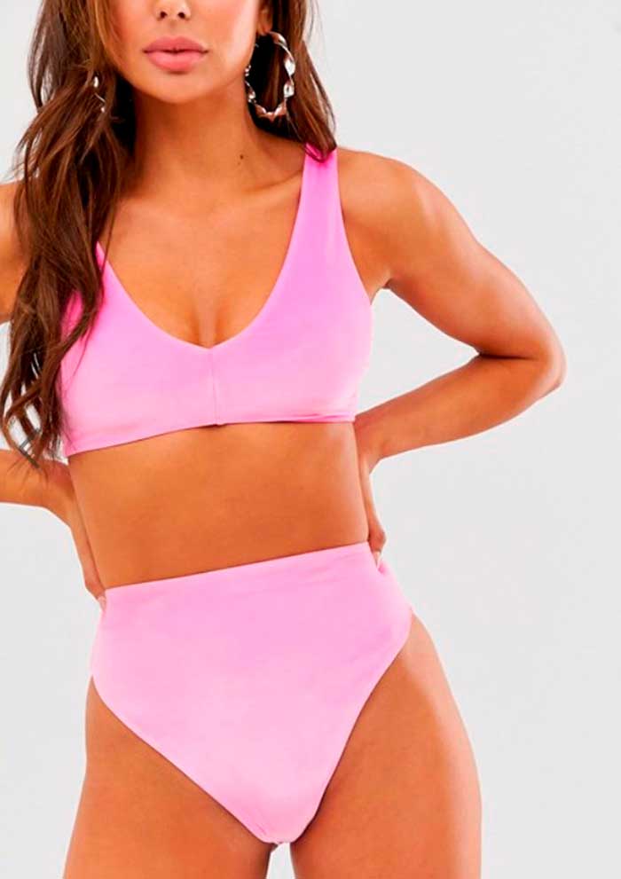 Bikini rosa de talle alto de Asos / Asos