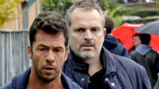 Miguel Bosé y Nacho Palau entierran el hacha de guerra por sus hijos./ Gtres