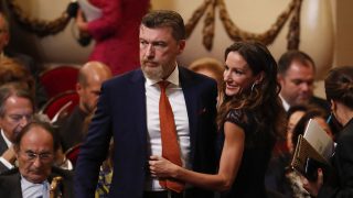 Telma Ortiz con su pareja en los Princesa de Asturias. / Gtres