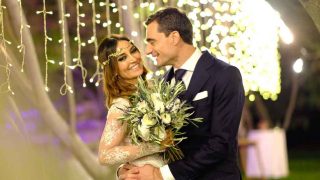 Elena González y Paco Ureña durante su boda / GTRES