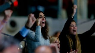 Xisca Perelló celebrando este viernes el triunfo de Rafa Nadal / Gtres