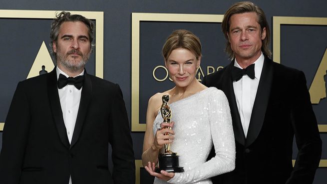 Brad Pitt, Renee Zellweger y Joaquin Phoenix son los grandes triunfadores de los Oscar 2020/ GTRES