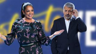 Isabel Pantoja y Carlos Sobera en un fotomontaje de Look / Gtres