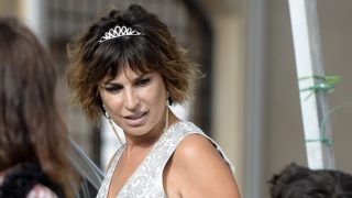 Raquel Perera durante la boda de David Castillo y Alexandra Paschalides en Mallorca