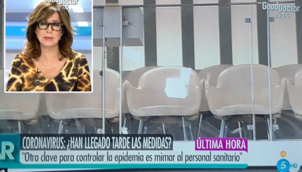 'El programa de Ana Rosa' sin público tras la medida tomada por Telecinco frente al coronavirus / Imagen de Telecinco