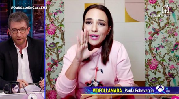 Paula Echevarría en una conexión en directo en 'El Hormiguero'/Antena3