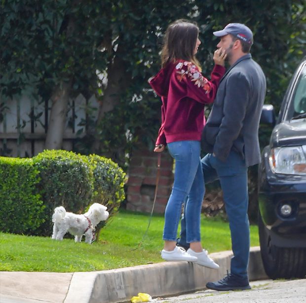 La pareja de Hollywood solo sale ahora a pasear al perro de Ana de Armas, a causa del confinamiento por el coronavirus / GTRES