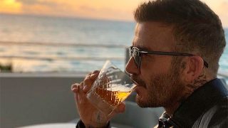 David Beckham, disfrutando de una copa con una puesta de sol de lujo / Instagram