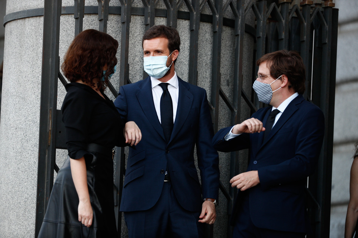 Pablo Casado, José Luis Martínez Almeida y Isabel Díaz Ayuso