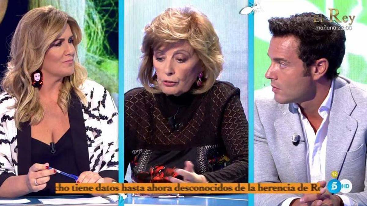 María Teresa Campos, Carlota Corredera y Antonio Rossi en un momento de 'Hormigas Blancas' / Mediaset