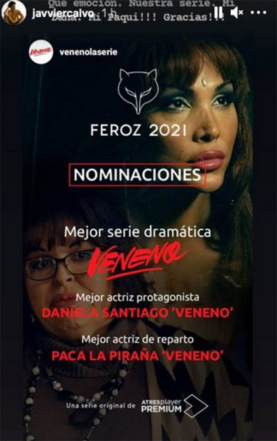 'Veneno', serie nominada a los Premios Feroz./Instagram @javviercalvo