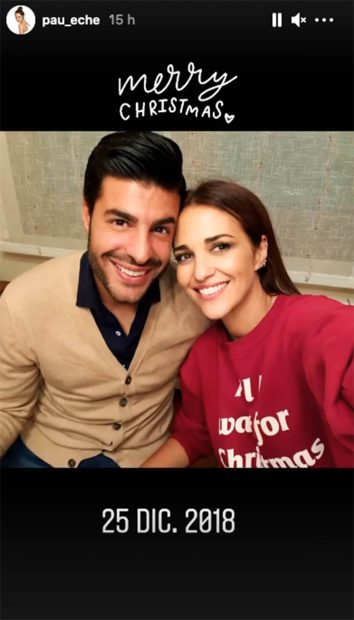Paula Echevarría y Miguel Torres durante su primera Navidad juntos en 2018./Instagram @pau_eche