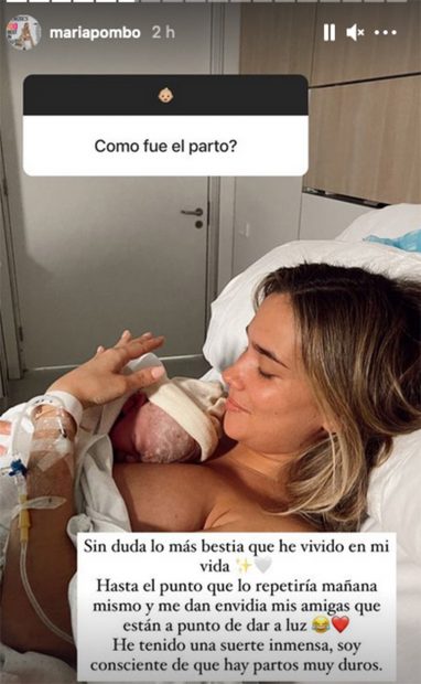 María Pombo revela cómo vivió su parto./Instagram @mariapombo