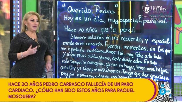 Raquel Mosquera ha leído la carta en voz alta / Telecinco