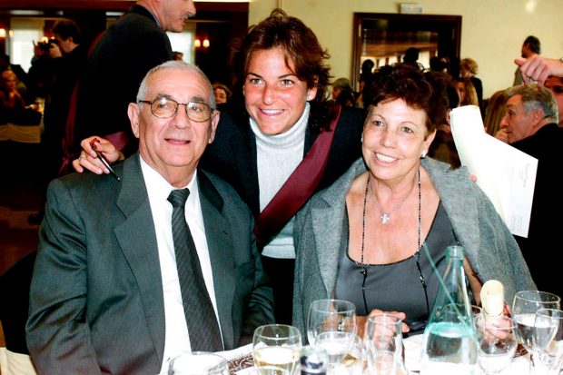 Arantxa Sánchez Vicario y sus padres, Emilio y Marisa