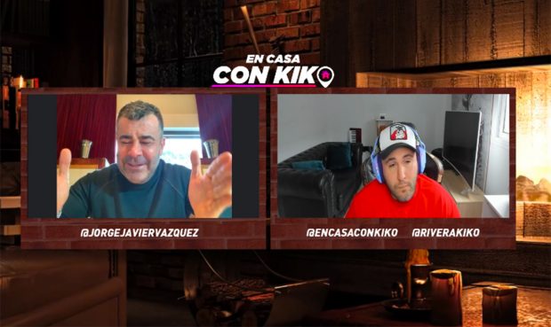 Jorge Javier y Kiko Rivera en el programa online de 'En casa con Kiko'./Jorge Javier se ha sincerado en el programa 'En casa con Kiko'./Twitch