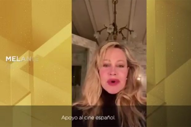 Melanie Griffith manda un mensaje al cine español./RTVE