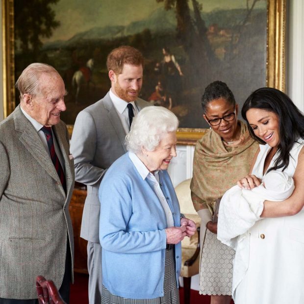 Duque de Edimburgo, Reina Isabel II, Príncipe Harry, Meghan Markle, Archie, Doria Raglan