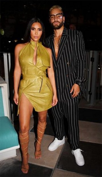 Maluma y Kim Karsahian de fiesta en Miami./Instagram @kimkardashian