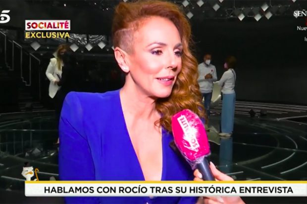 Rocío Carrasco haciendo declaraciones exclusivas en 'Socialité'./'Socialité'