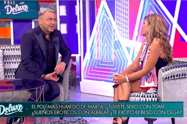 Jorge Javier Vázquez y Marta López en 'Sábado Deluxe'./Telecinco