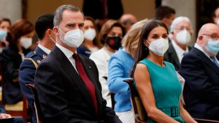 Los reyes Felipe y Letizia durante el acto de este miércoles / Gtres