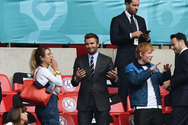 David Beckham y Ed Sheeran